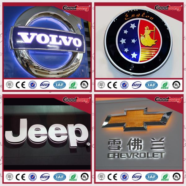 outdoor metal 3d led illuminated advertising car logo