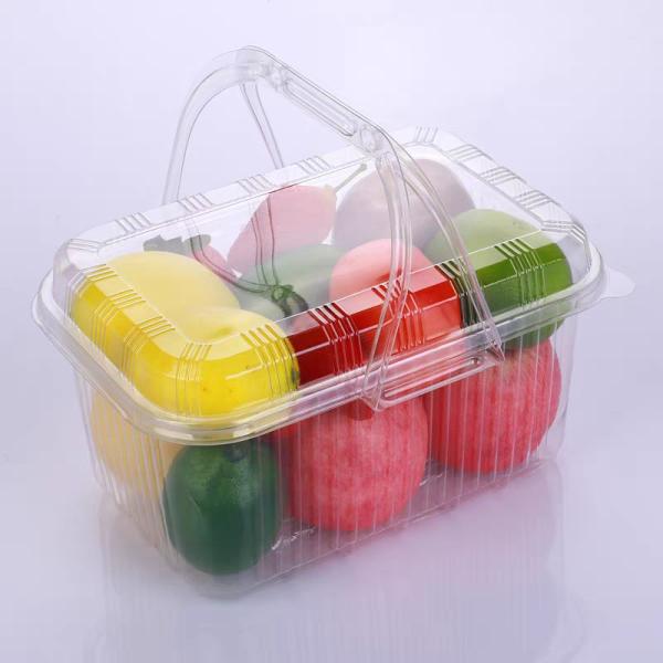 Quality Strawberries Picking Basket Disposable Plastic Blister Transparent Fruit Handheld Packaging Box Fruit Packaging Handheld Box Cover for sale