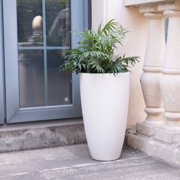 Round Large Fiberglass Flower Pots for Outdoor Street Landscape