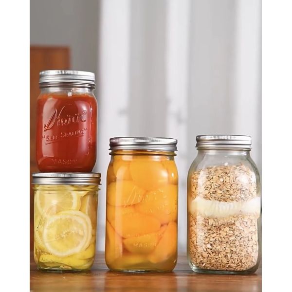 Ball Mason Jar American Mason Jar Glass Transparent Oat Sealed Jar Milk Shake Wide Mouth Juice Glass Beverage Cup