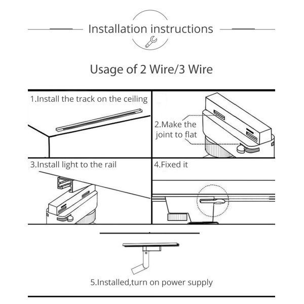 Adjustable Viewing Angle LED Track Light Rail Spotlights Energy Saving