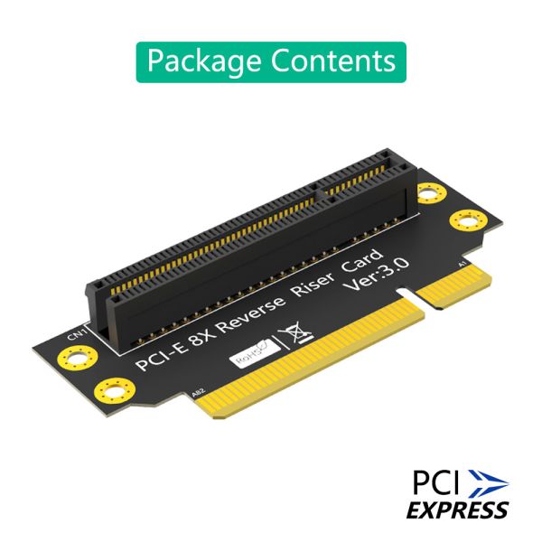 Custom 8X 3.0 PCI-E 90 Degree Reverse Male To Female Riser Card
