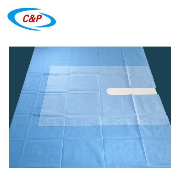 Waterproof SMS Blue Disposable Surgical Drape Split Sheet With Adhesive