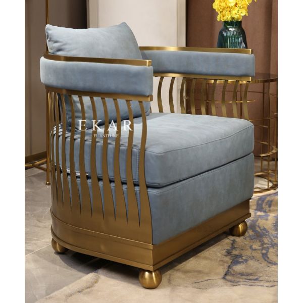 Fashion Modern Style Upholstery Metal Frame Leather 1+ 3 Seater Sofa set