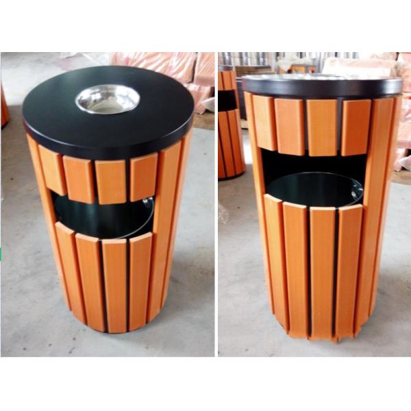 Outdoor Wood Trash Can Waste Recycle Bin Recycled Plastic Trash Cans