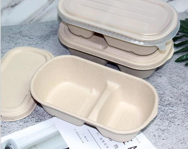 Quality 1000ml Single And Double Grid Disposable Wheat Straw Paddle Degradable Lunch Box for sale