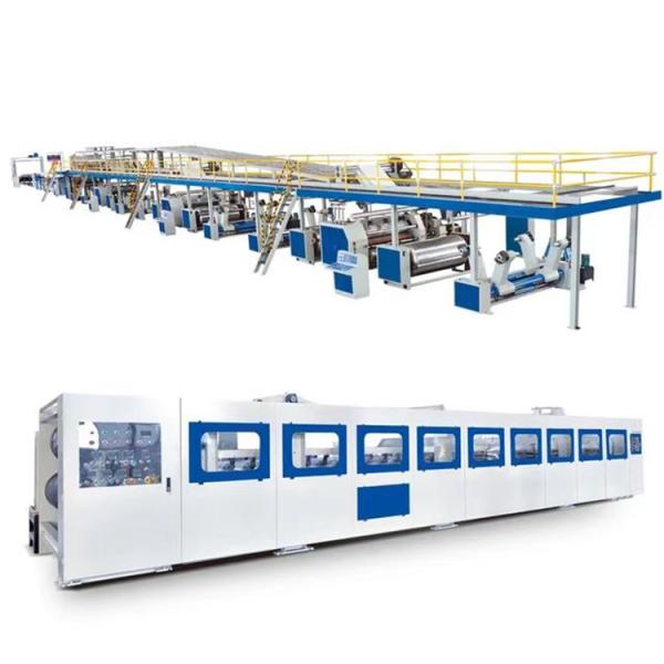 Quality High Speed 3 Layer Corrugated Cardboard Production Line 4500 KG ±1mm Cutting Accuracy for sale