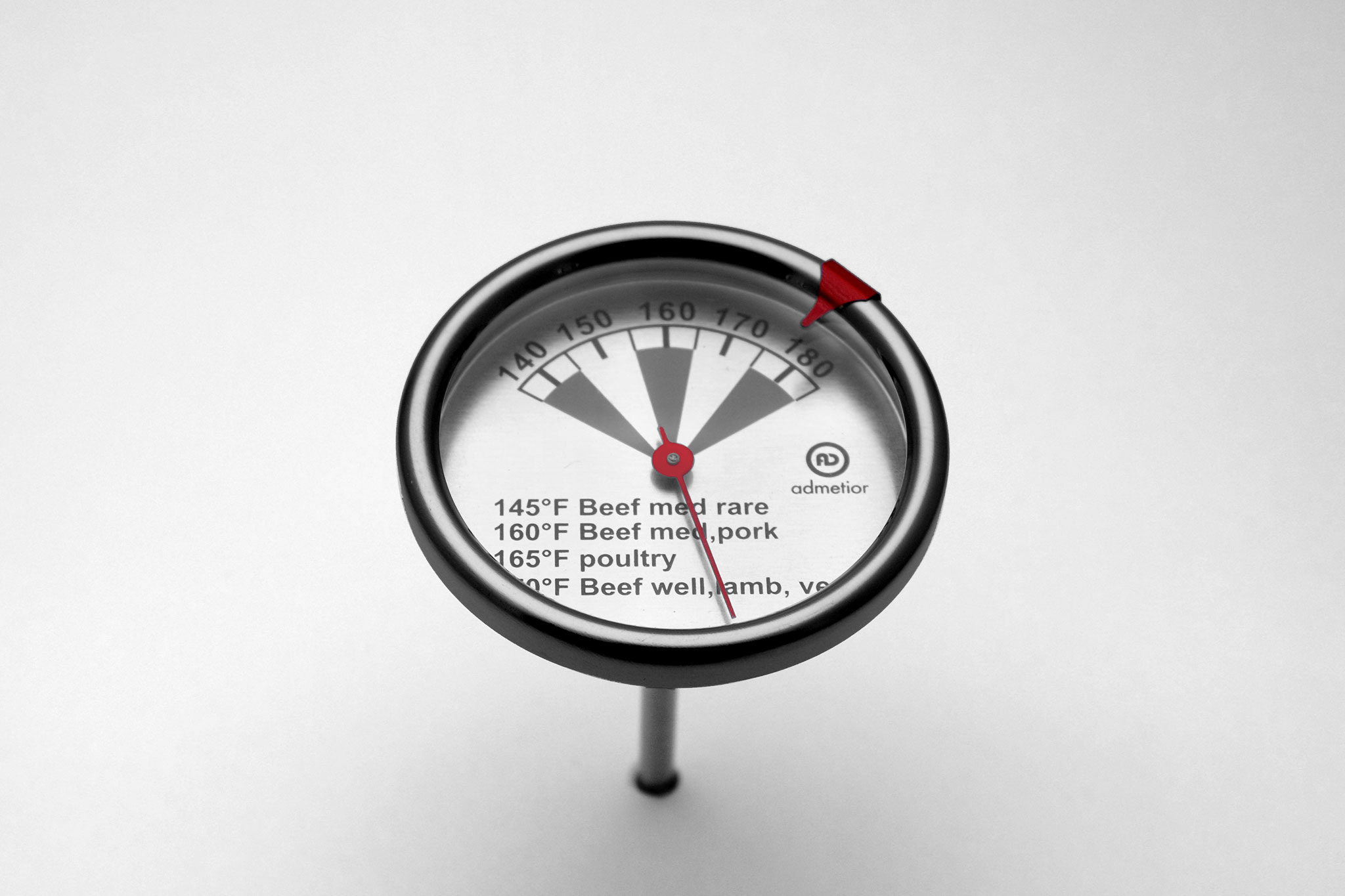 Kitchen Analog Meat Thermometer 135 - 185F Range For Grilling Smoking Oven