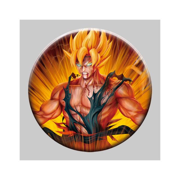 Round 5x5cm 3D Flip Lenticular Anime Pins With Goku