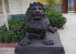 China Custom Cast Metal Antique Bronze Sitting Lion Statue for Outdoor wholesale