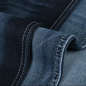 China Jersey Denim Jeans Fabric 9.2oz 160cm Width Reactive Dyeing With Terry Bottom wholesale