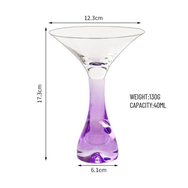 Custom 40ml Crystal Clear Martini Glasses For Martini Mixing Cocktail Or Gin Set Of 4 With Stem