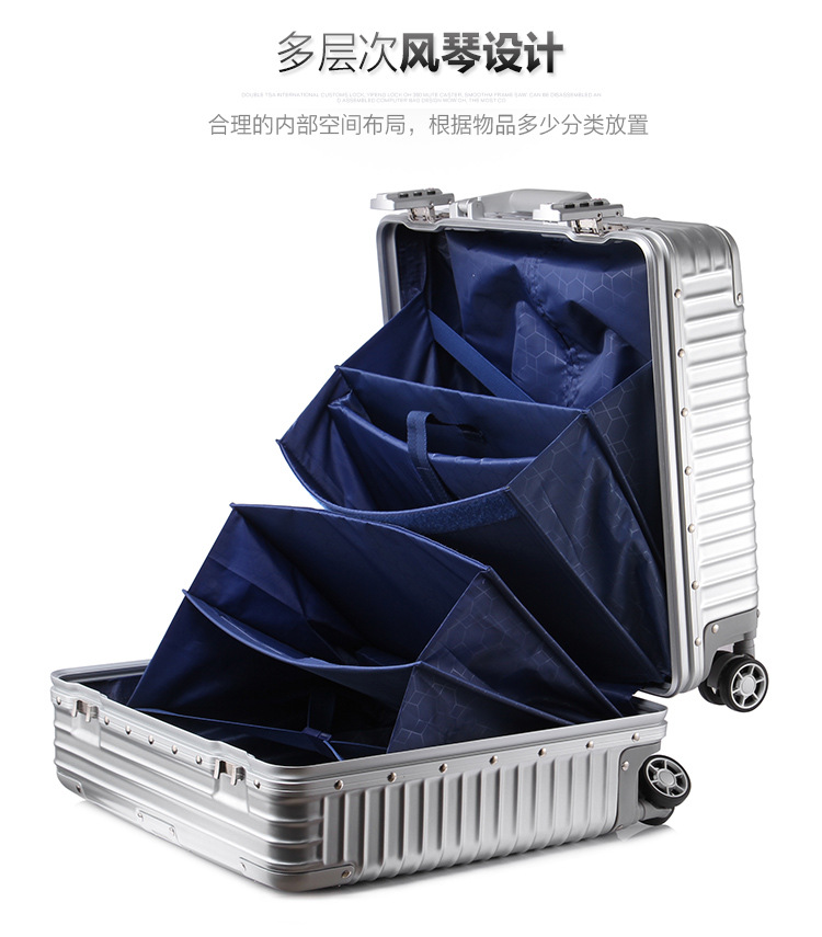 18 inch luggage, multifunctional small boarding luggage, business aluminum frame suitcase, men's and women's password 17 travel hard box
