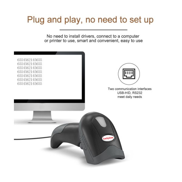 Good Price Handheld Wired 2d Qr Lecteur Code bar Use with Thermal Printer for Pos