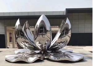 China Large Polished Stainless Steel Outdoor Metal Lotus Flower Sculpture wholesale