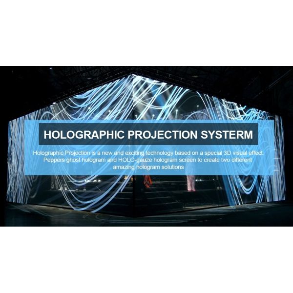 50m Length Transparent Holographic Mesh Screen 2.4 Gain For Live Show