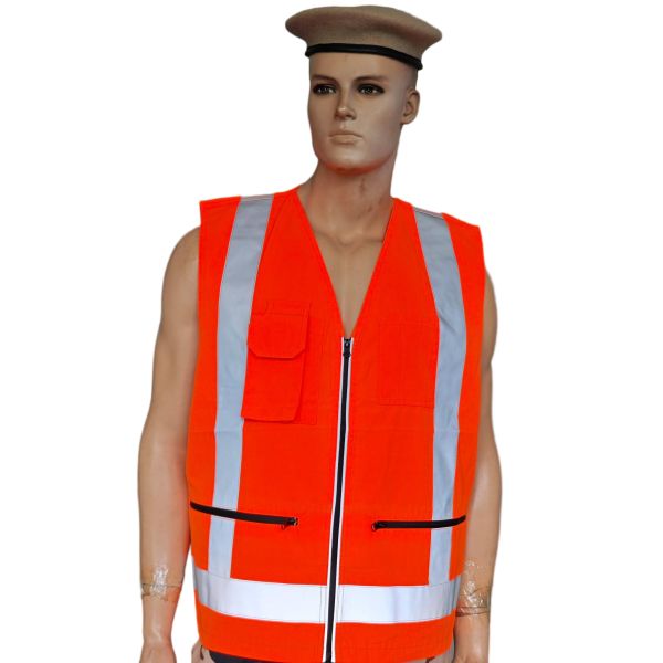 High Visibility Reflective Safety Vest Orange Customizable