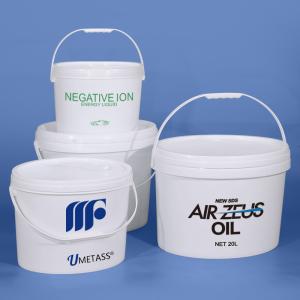 China 6L 16L 20L Plastic Oval Shape Paint Bucket Pail With Handles OEM LOGO Printing Color wholesale