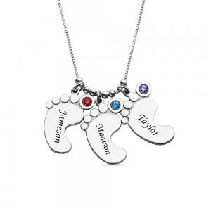 China 0.52x0.8in 0.18lb Mothers Day Foot Necklace Personalized Nameplate Necklace ODM wholesale