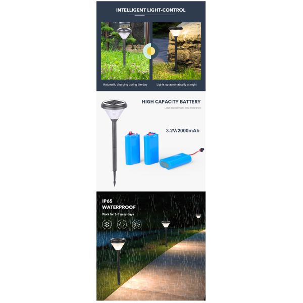 IP65 ODM Waterproof LED Solar Pathway Lights With 2000mAh Battery for yard driveway