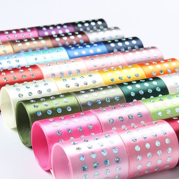 Single Face Diamond Poly Satin Ribbon 5mm-50mm Polyester Satin Ribbon