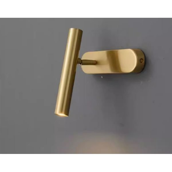All-copper wall lamp simple bedside lamp background wall spotlight character art light luxury rotating wall lamp creative aisle lamp
