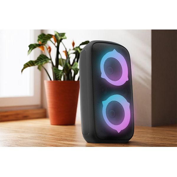 Black 4ω Impedance Bluetooth Speaker For Outdoor Party Entertainment Karaoke Function