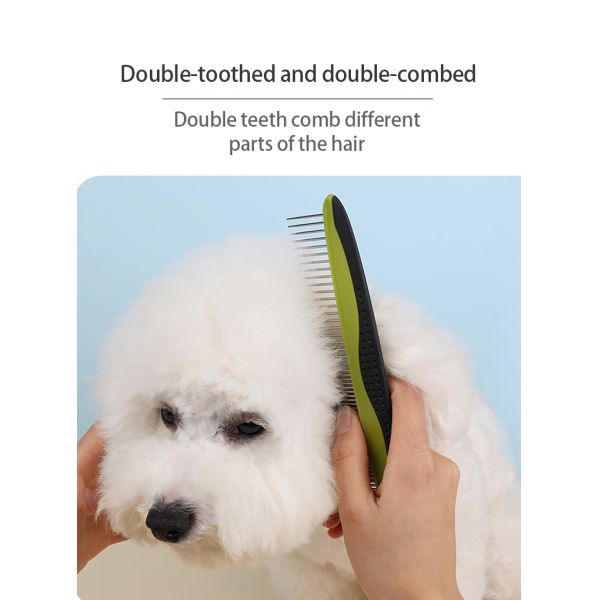 Pet Grooming Comb Set Custom Logo 2 In 1 Cat Hair Comb DogPower Source