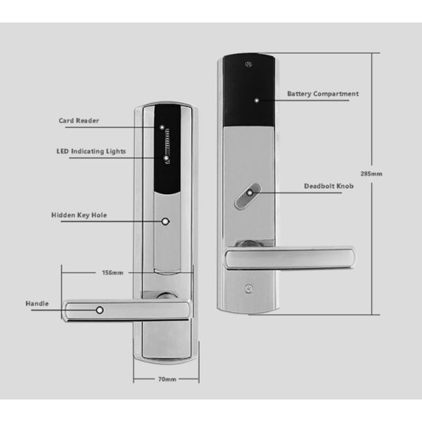 Electronic Key Card Room Door Locks For Smart Hotel Door Lock System