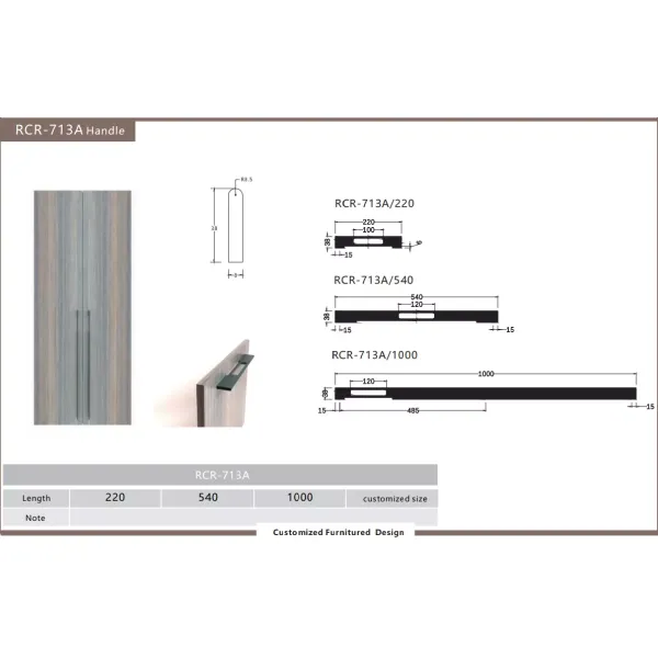 Kitchen Gold Aluminium Cabinet Handles Polished custom furniture hardware 247mm