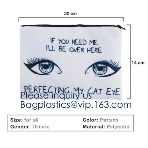 Personalized Zipper Pouch Customized Makeup Bag Canvas Cosmetic Bag,Fashion