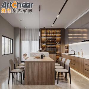 Modern Style Customized Color Cabinet Pantry with Quartz Counter Top and Storage