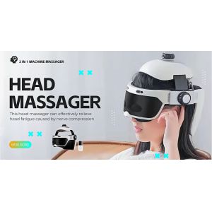 Adjustable Modes And Intensities Brain Massager Helmet Black ROHS