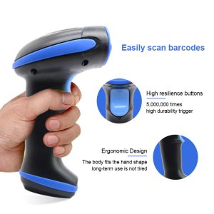 Wired Handheld Bar Code Scanner Adjustable Stand Automatic 1D Support Windows