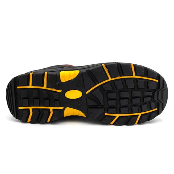 Brown Crazy Horse Leather Shoes Industrial Protective Safety Boots S3