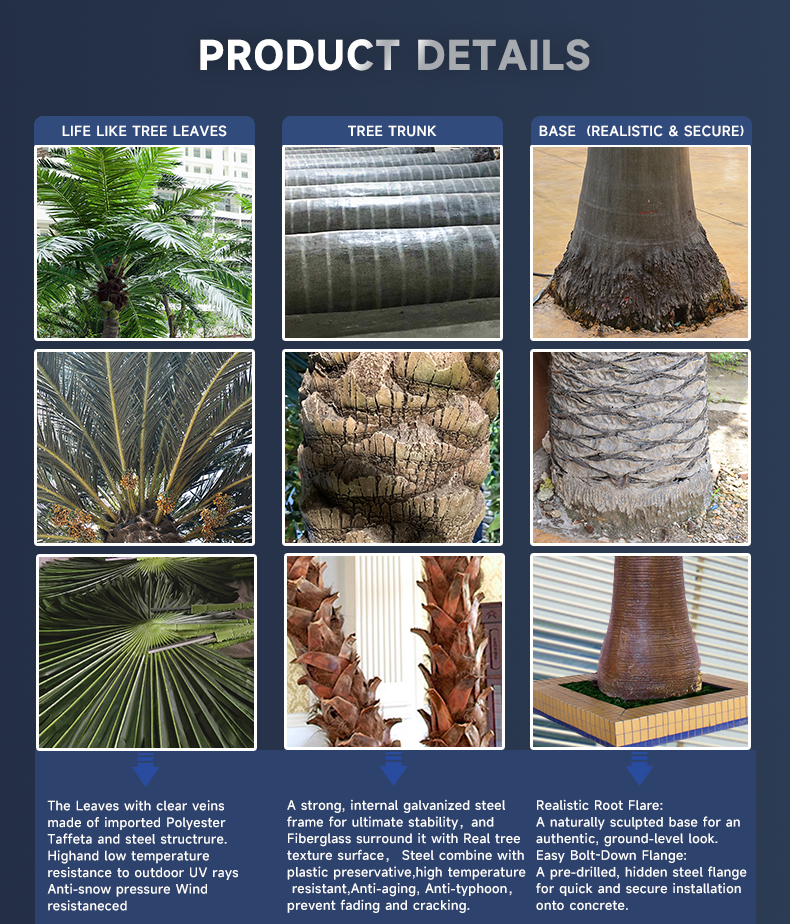 Premium Artificial Coconut Palm Trees & Plants - Customizable UV-Resistant Designs | Guangzhou Haihong