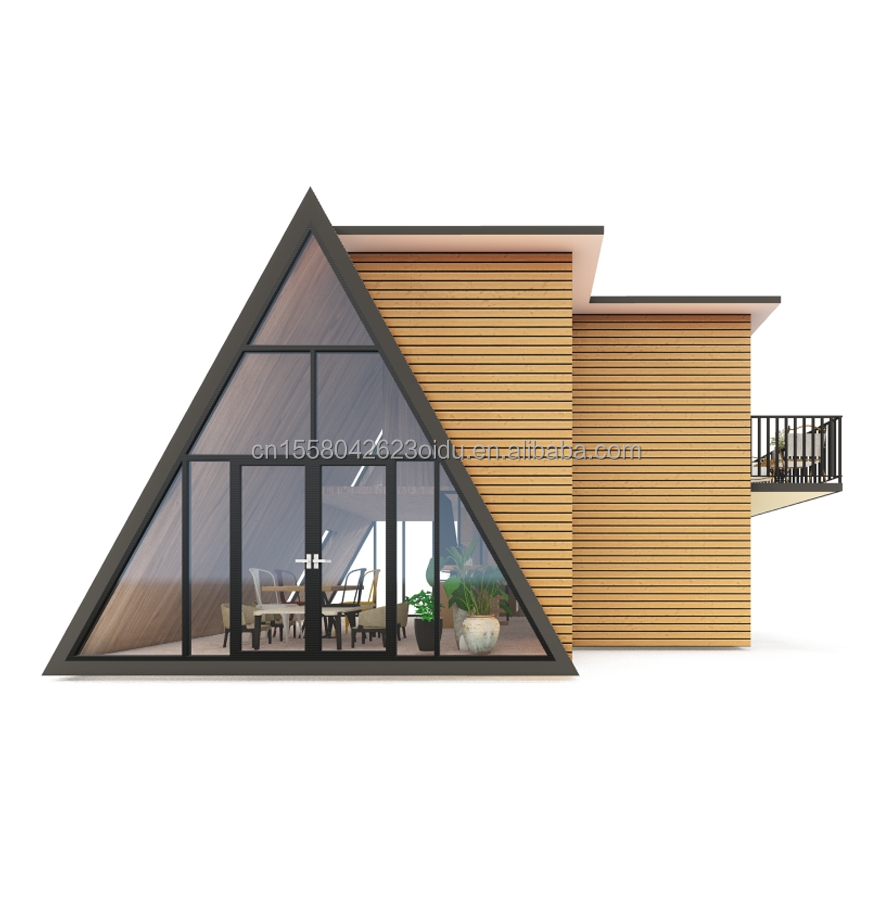 Aluminum Alloy Windows Modular Triangular Prefab House for Hotel Modern Design and Durable Materials