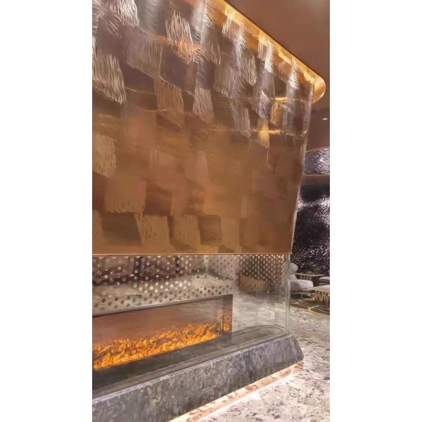 Higt grade 304 laser etching stainless steel sheet PVD gold color with square pattern stainless steel 3d texture