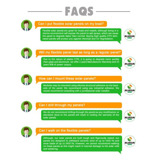 Bluesun High Powered 360W Flexible Solar Panel Mats 400 Watts Monocrystalline Modules