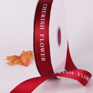 China Custom Printing Silk Ribbon For Gift Package Christmas  Ribbon Spool on sale