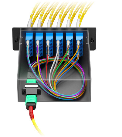 1MT12LC2SMFA 1 MTP To 12 LC 24 Fibers OS2 Single Mode 6 Strand Fiber Patch Panel 6 Port