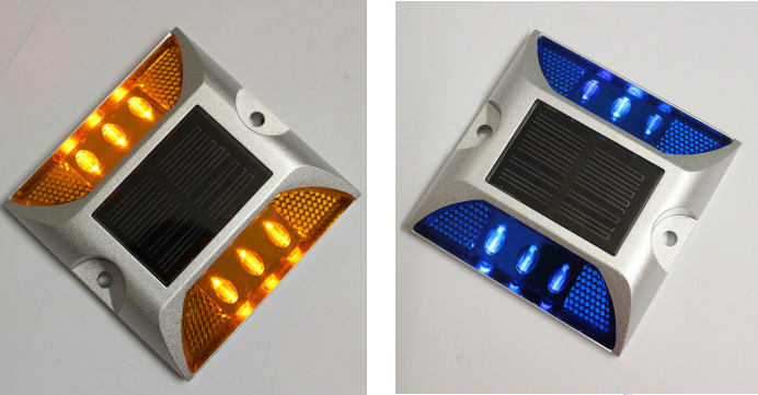 Road Cone Sign Aluminum LED 30T Resistance Led Solar Reflective Road Stud for Highway