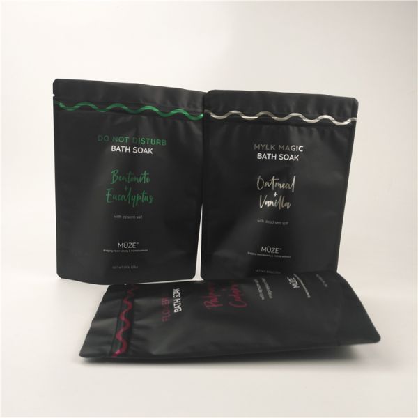 Customized Stand Up Zipper Pouch Resealable for Body Scrub Sea Salt