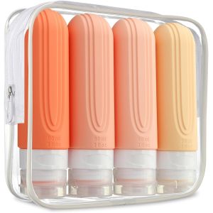 China Pink Essential Silicone Travel Bottle Set 90ml for Toiletries wholesale
