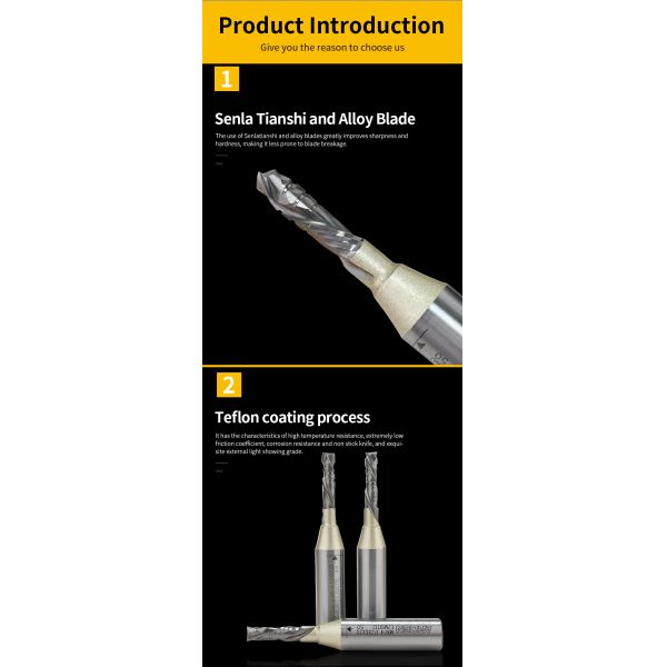 ARDEN Hot Selling 1/2 1/4 Shank Carbide Spiral Endmill 2F up & Down Cut Compression Bit Wood CNC Router Cutter Bits
