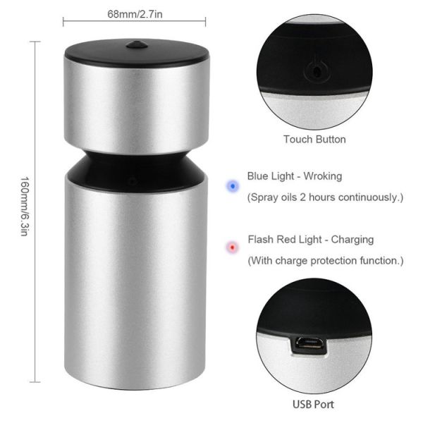 Touch Button Built - In 4000mAh Lion Battery Powered Auto Air Diffuser