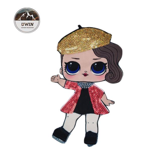 Quality Customized Design Woven Badges No Minimum , LOL Sequin Embroidery Patch for sale