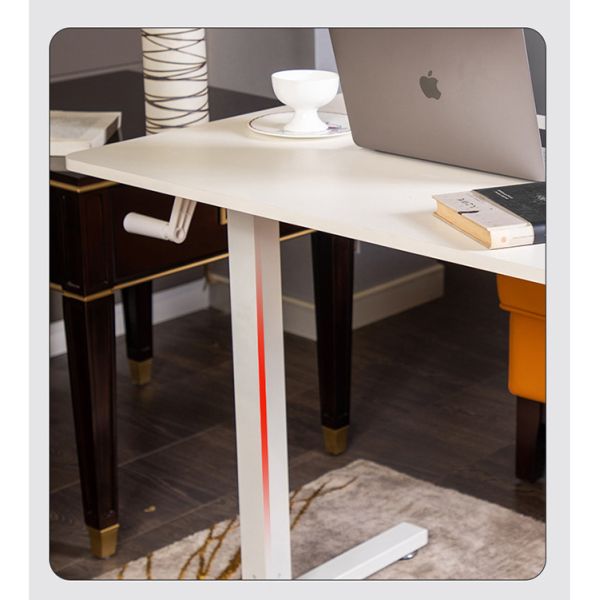 Commercial Furniture Minimalist White Wooden Manual Standing Desk for Classroom Study