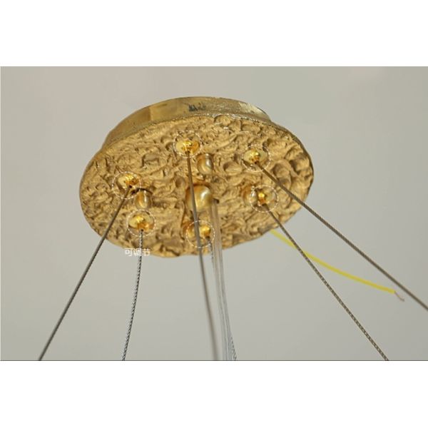 H65 Copper Body Art Glass Maple Leaf Pendant Chandelier Lights Modern ISO9001