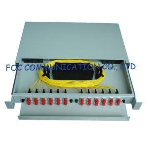 China Sliding Fiber Optic Patch Panel Rack Mount / FC 24 port patch panels For Fiber Optic Telecoms on sale